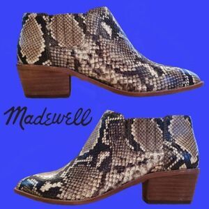Madewell ankle Boots Snakeskin New Sz 6.5